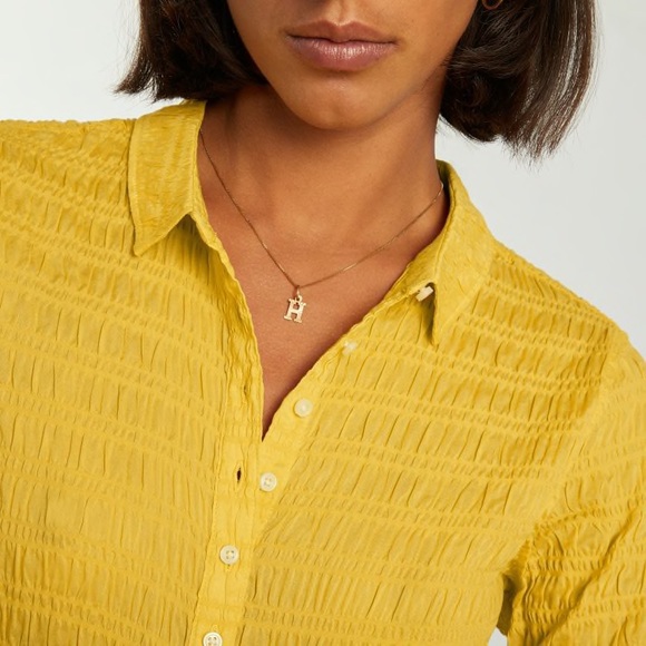 NWOT Everlane The Button Smock Top. Size 2. Color Super Lemon. - Picture 1 of 9
